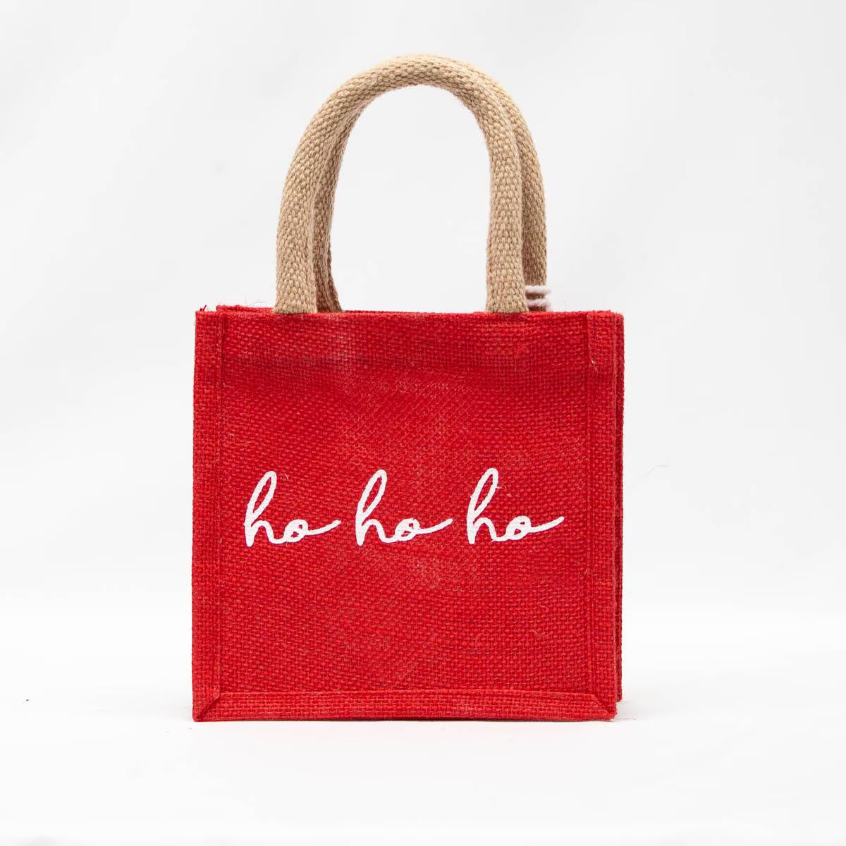 HoHoHo Petite Gift Tote Red/White 7x7x5