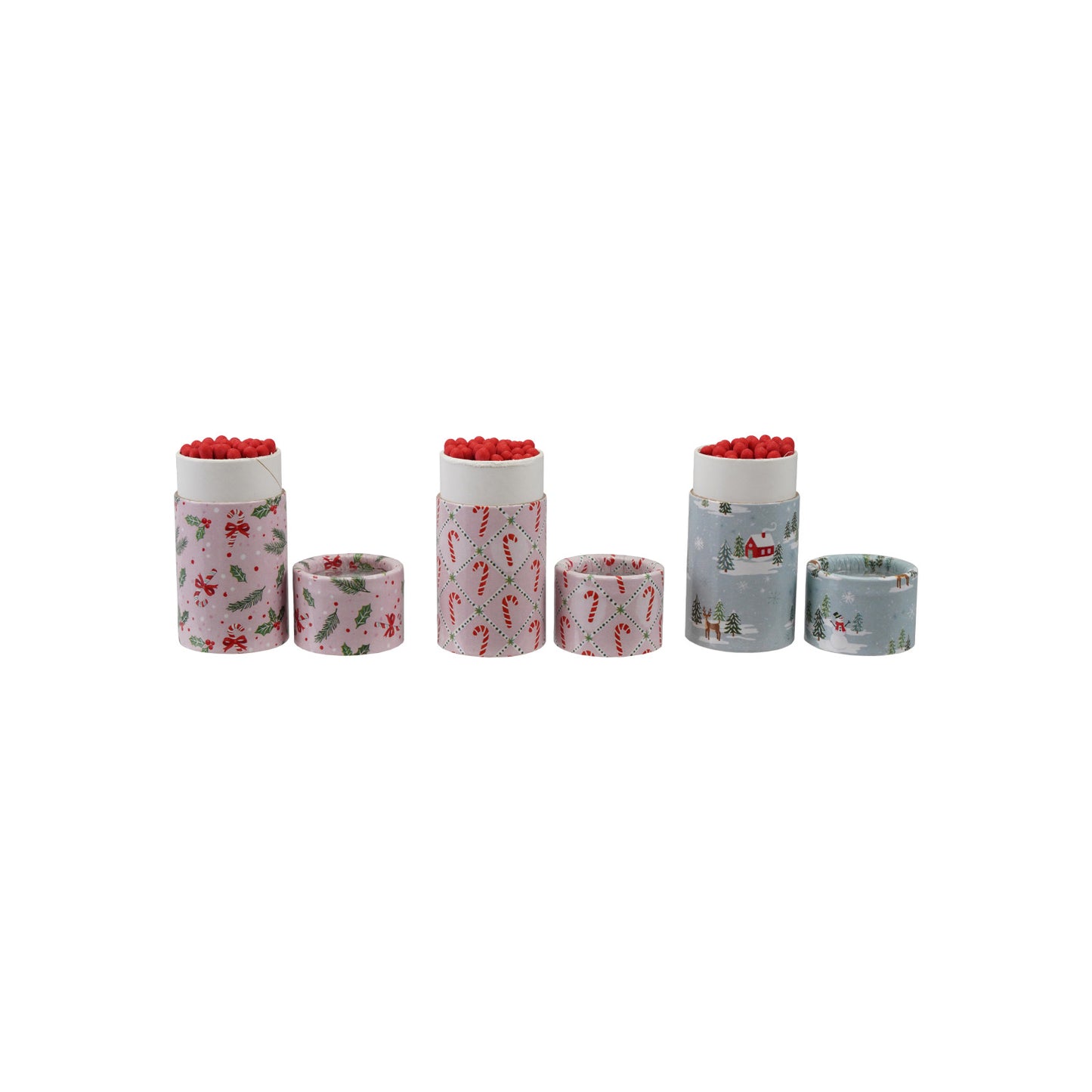 Safety Matches in Matchbox with Holiday Pattern - 3 Styles