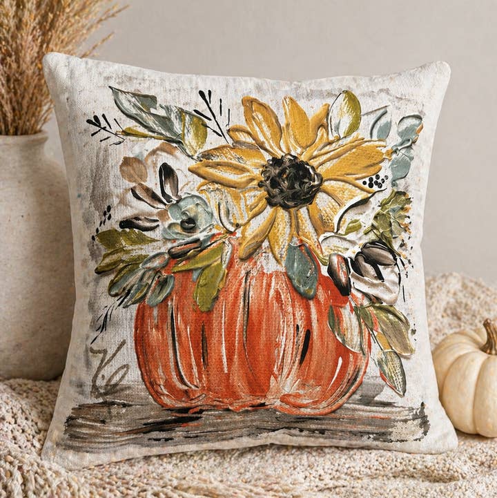 Pumpkin Arrangement Square Pillow