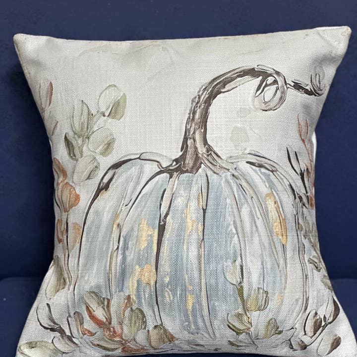 Blue Pumpkin Square Pillow