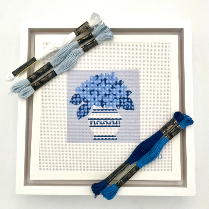 Vase and Blue Flowers (Chinoiserie) Needlepoint Kit