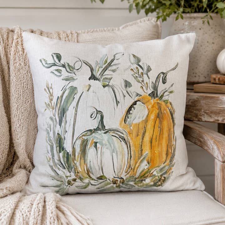 Pumpkin Trio Square Pillow