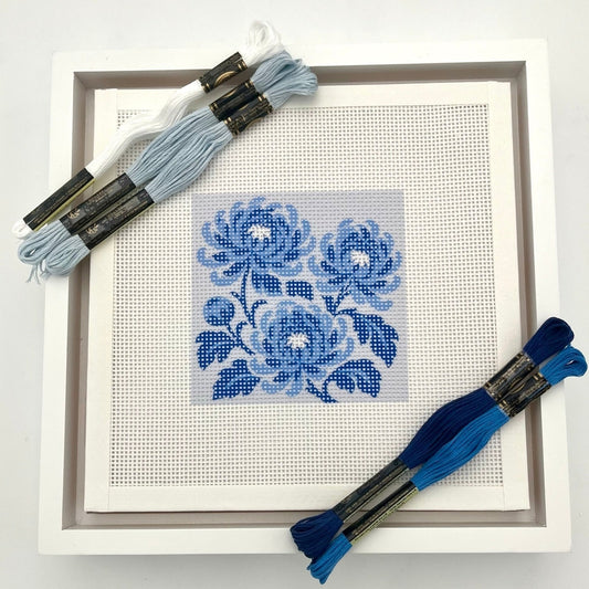 Chrysanthemum Botanical (Chinoiserie) Needlepoint Kit