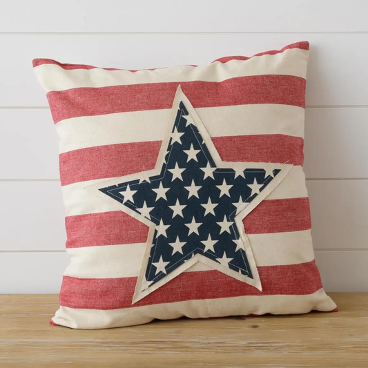 Star Patch and Stripes Pillow