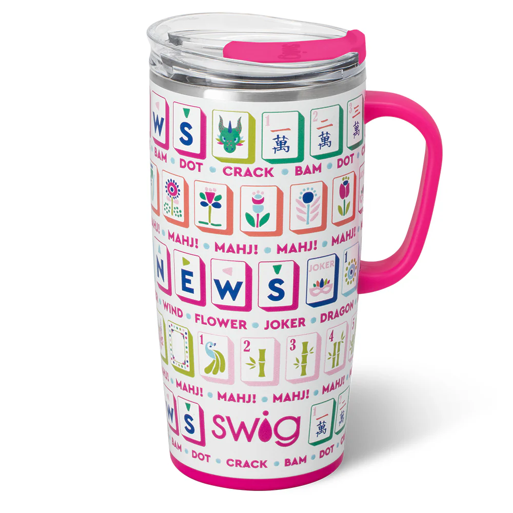 Mahjong 22oz Travel Mug w/Handle
