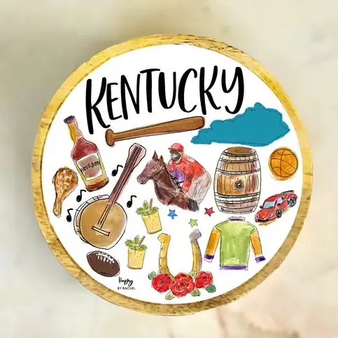 Wood & Enamel Small KY Tray