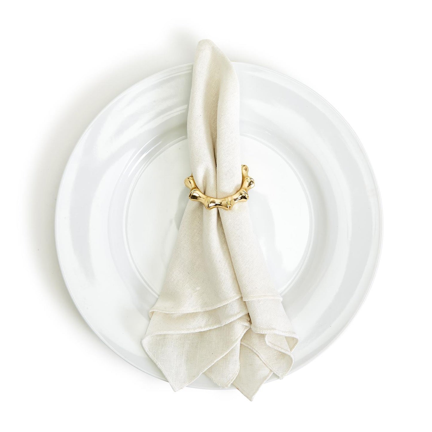Set of 4 Gold Bamboo Napkin Rings