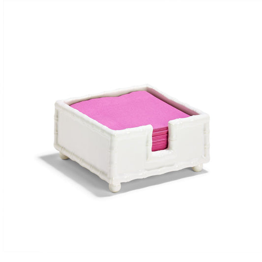Faux Bamboo Napkin Caddy White