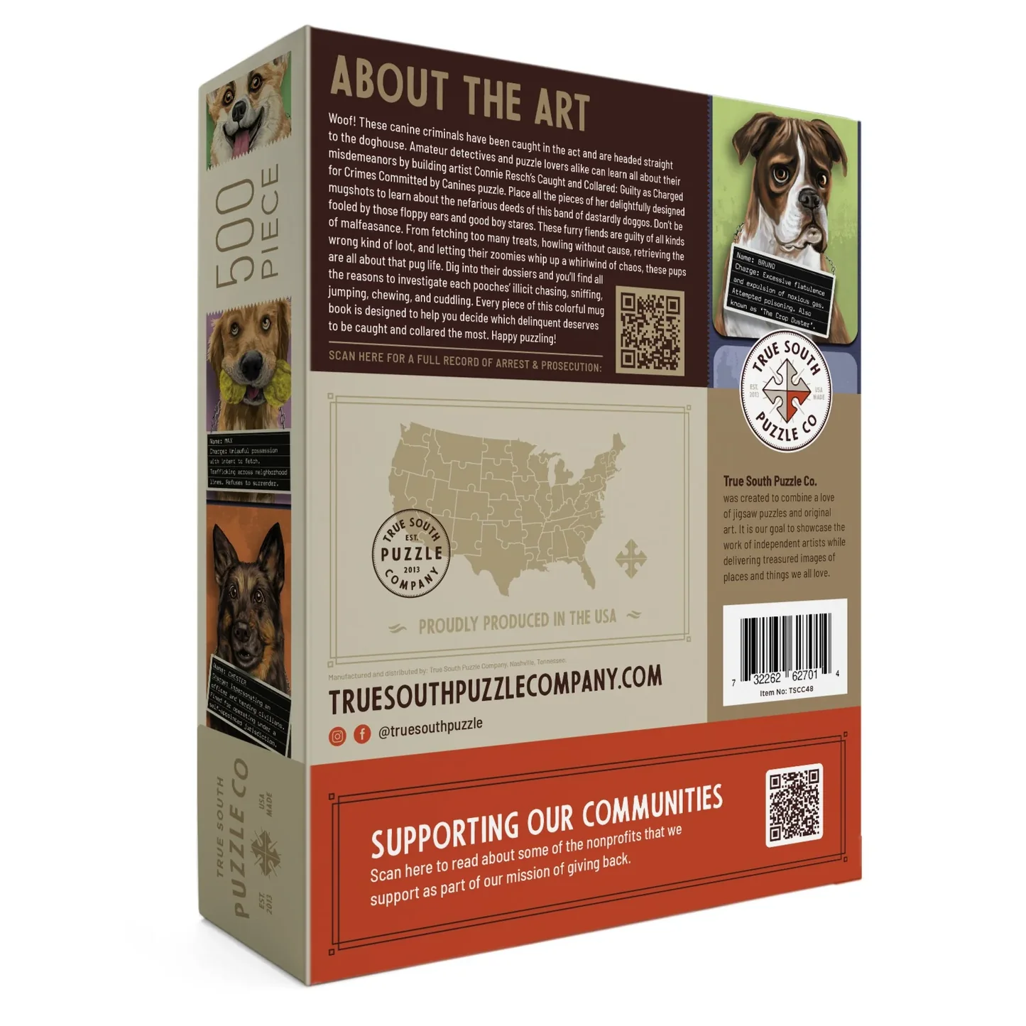500 Piece Puzzle -- Caught & Collared Dogs