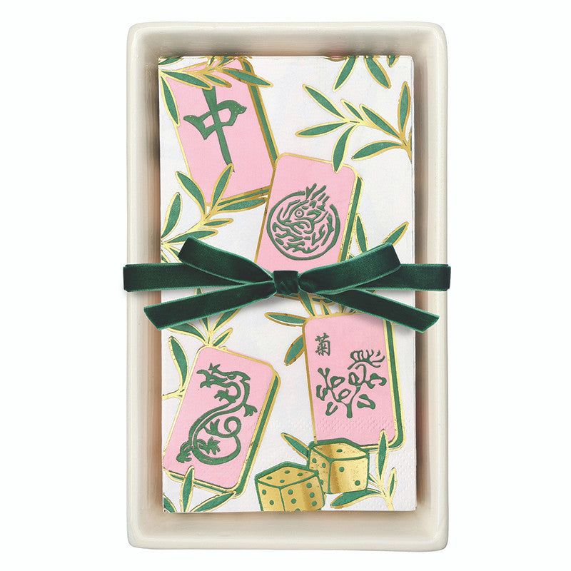 Guest Napkins Tray + Napkins- Tiles