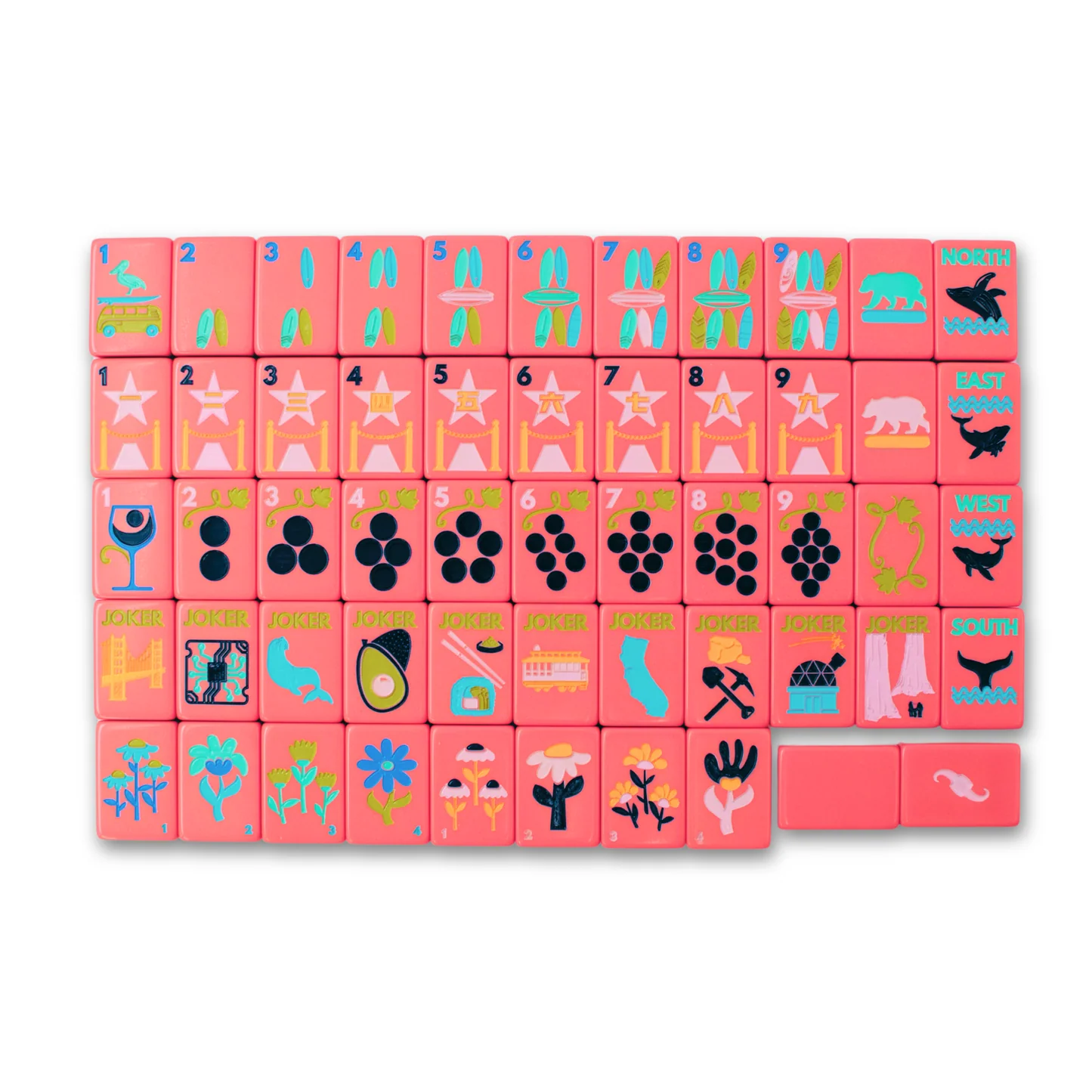 Mahjong Tile Set The California Series