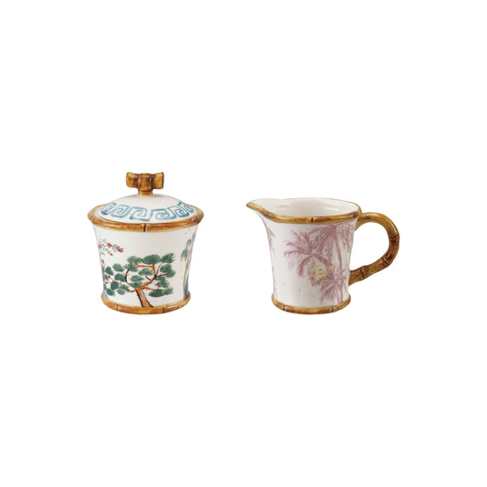 Cream and Sugar Set Bamboo Edge