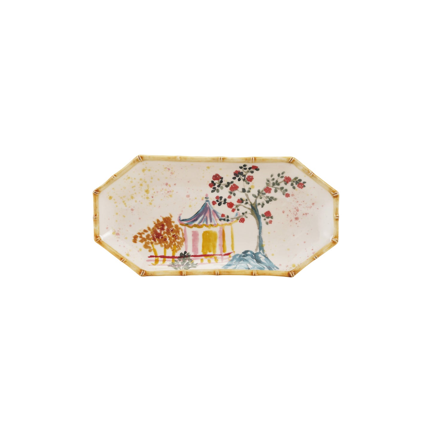 Hand Painted Octagon Plate w/House