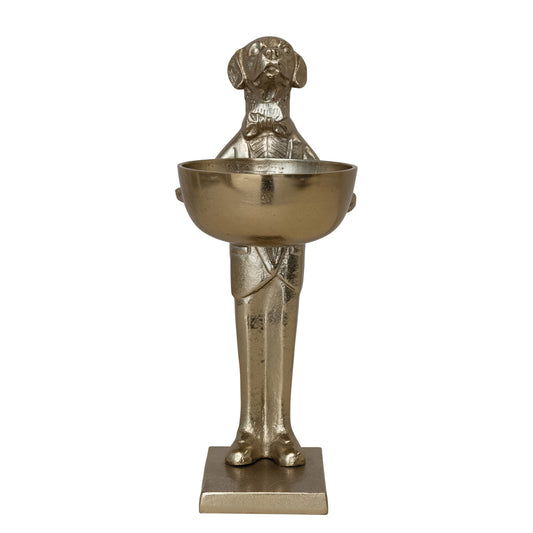 Cast Aluminum Dog Holding Bowl