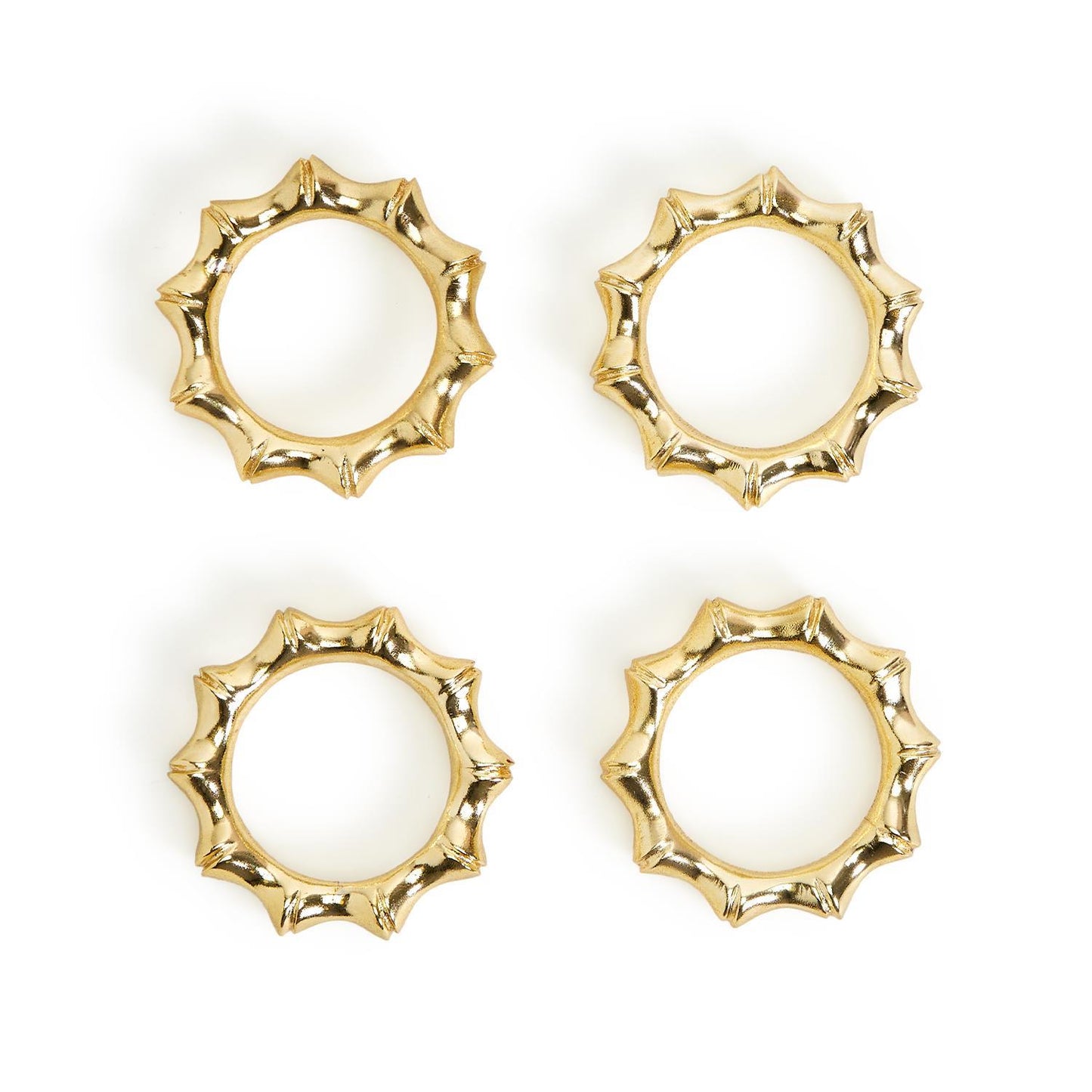 Set of 4 Gold Bamboo Napkin Rings