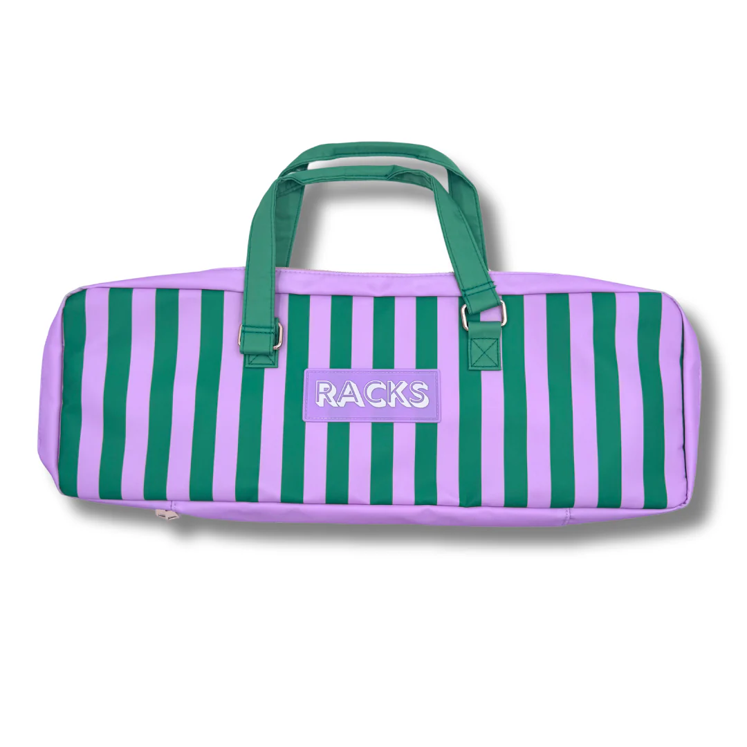 Mahjong Rack Bag- Stripes - Purple & Green