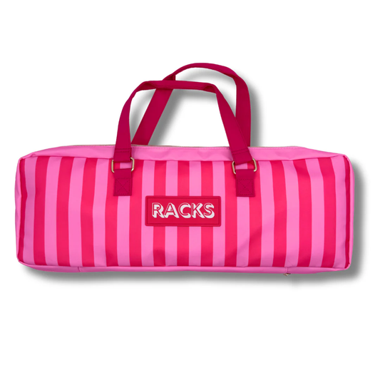 Mahjong Rack Bag- Stripes - Pink & Red