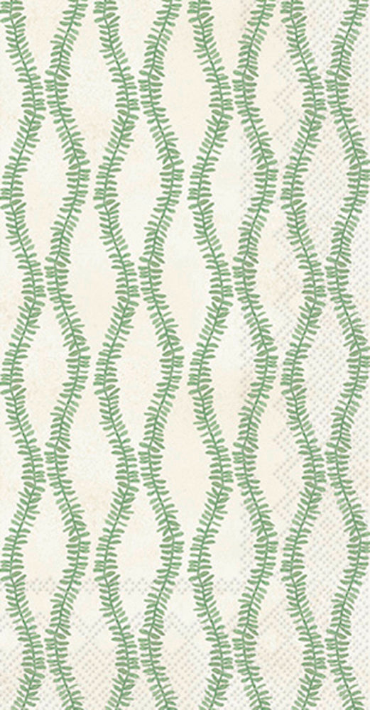 Guest Napkin, Leaf and Stems, green