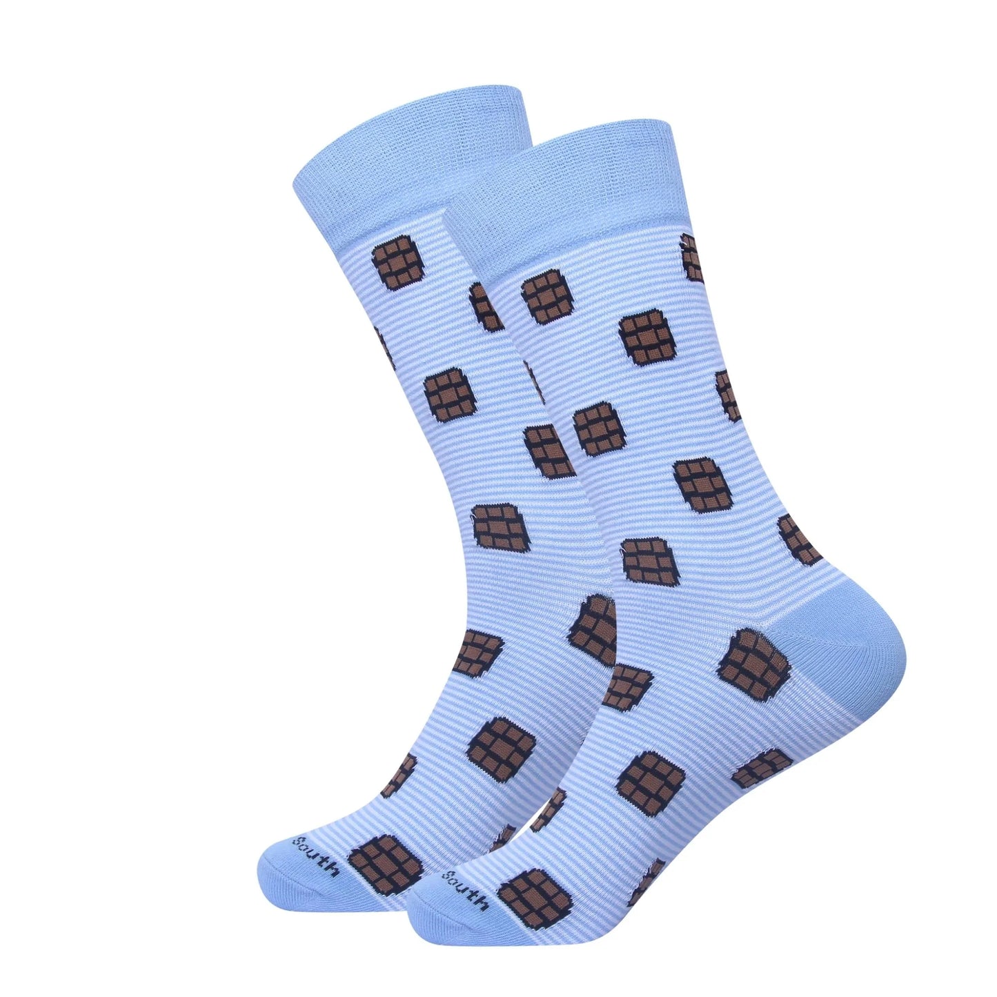 Men's Socks - Light Blue Stripe Bourbon Barrels