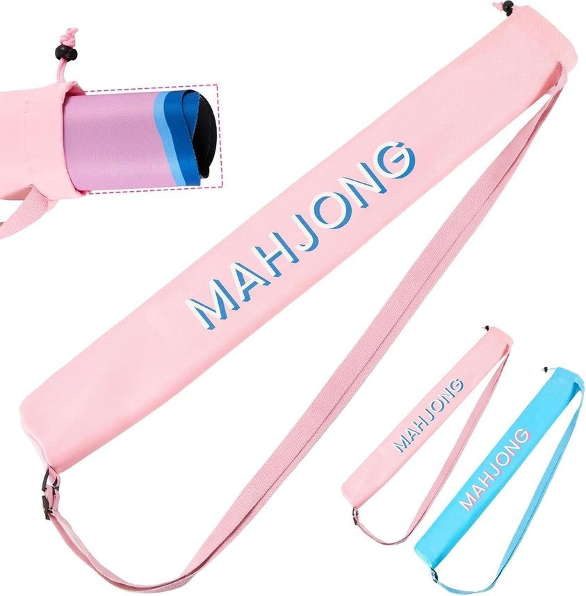 Pink Mahjong Travel Bag - Large Capacity Crossbody Storage Tote