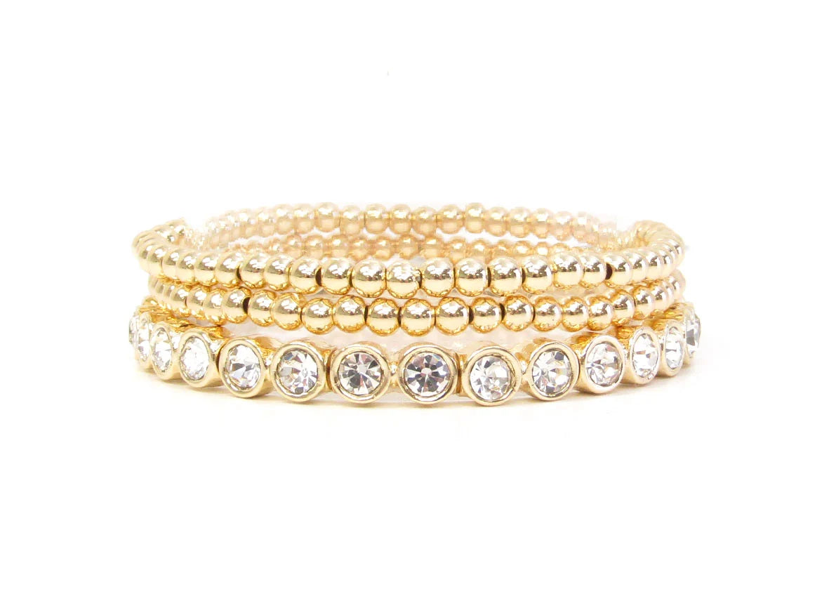 Bracelet: LOGAN Gold Multi Strand Stretch