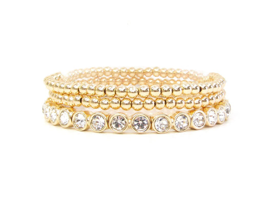Bracelet: LOGAN Gold Multi Strand Stretch