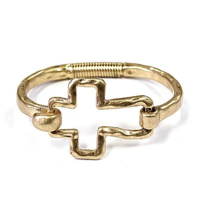 Meghan Browne Bracelet: LUCY GD Cross Bangle