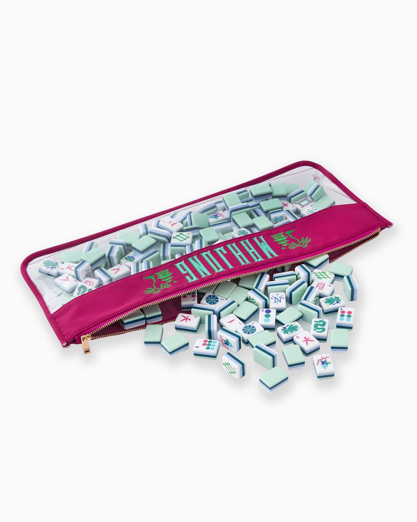 Magenta Pagoda Mahjong Bag