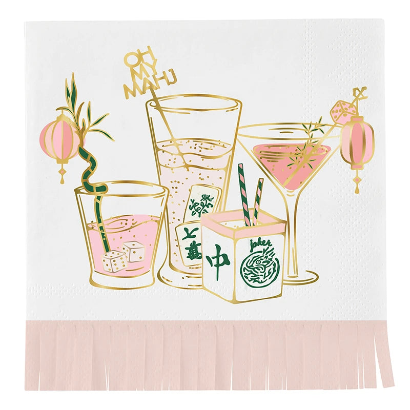 Cocktail Napkin Fringe - Mahjong Drinks