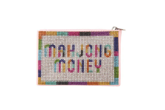 Fame Accessories Beaded Mahjong Coin Purse - Mahjong Money, Striped