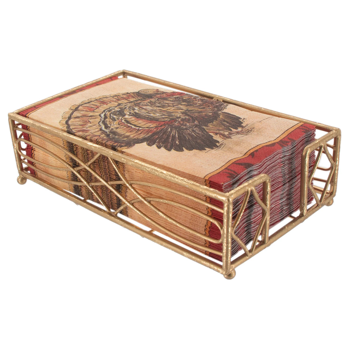 Guest Napkin Holder Wave/Gold Leaf