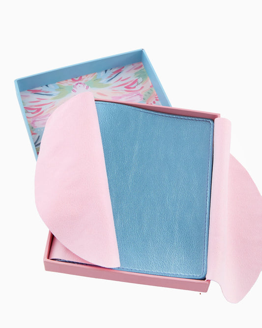 Mahjong Metallic Light Blue Card Folio