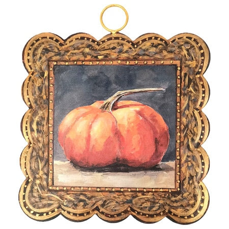 Mini Gallery Scalloped Gilded Orange Pumpkin