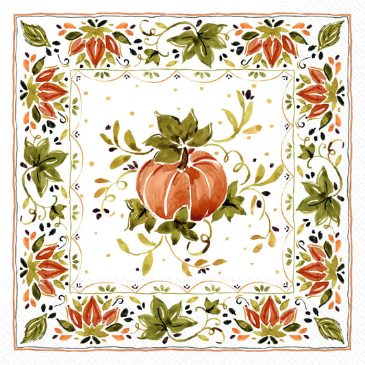 Lunch Napkin, Pumpkins with Ornaments