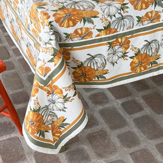 Pumpkin Watercolor Tablecloth 60x60