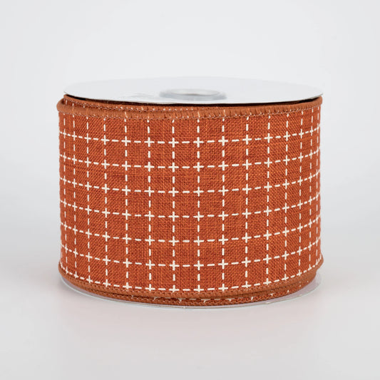 Online-Ribbon 2.5"x10ydsRaised Stitch SQRS Orange