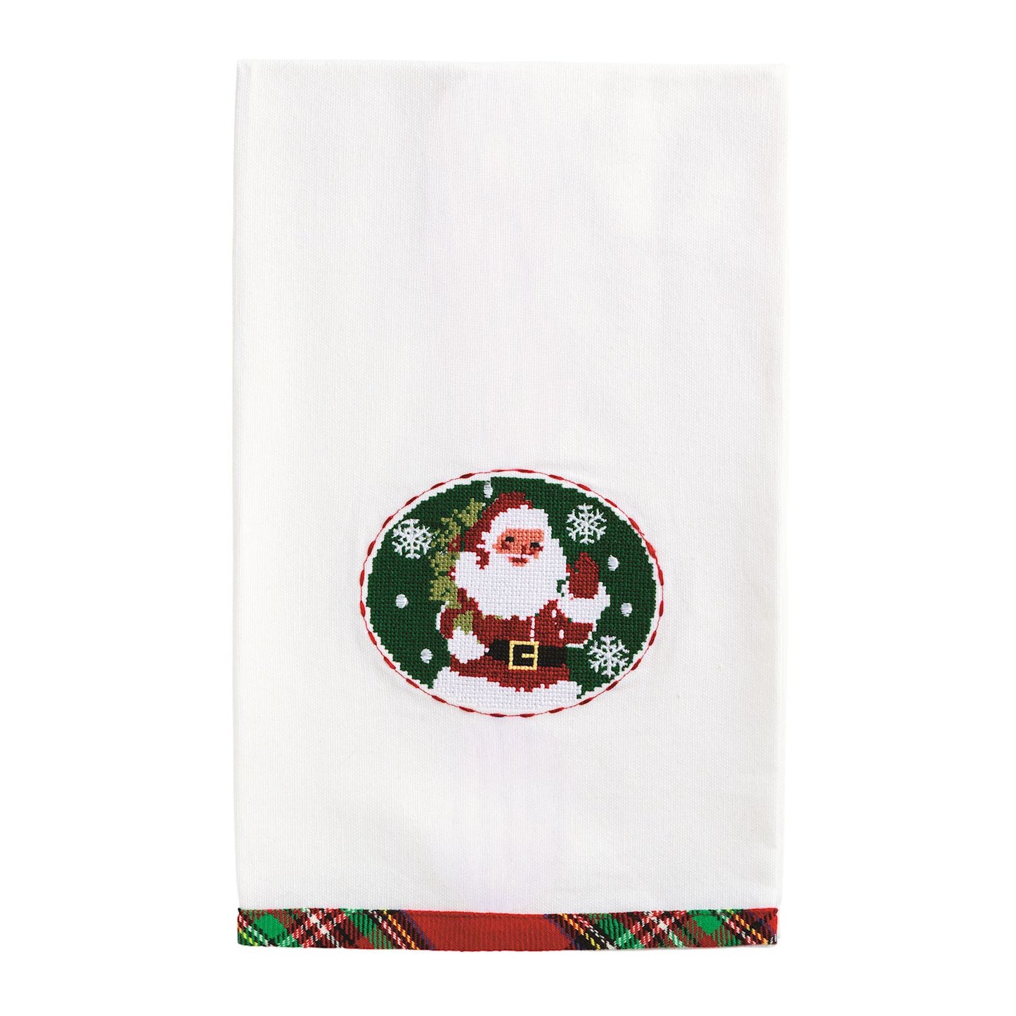 Santa Needlepoint Xmas Towel