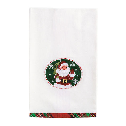 Santa Needlepoint Xmas Towel