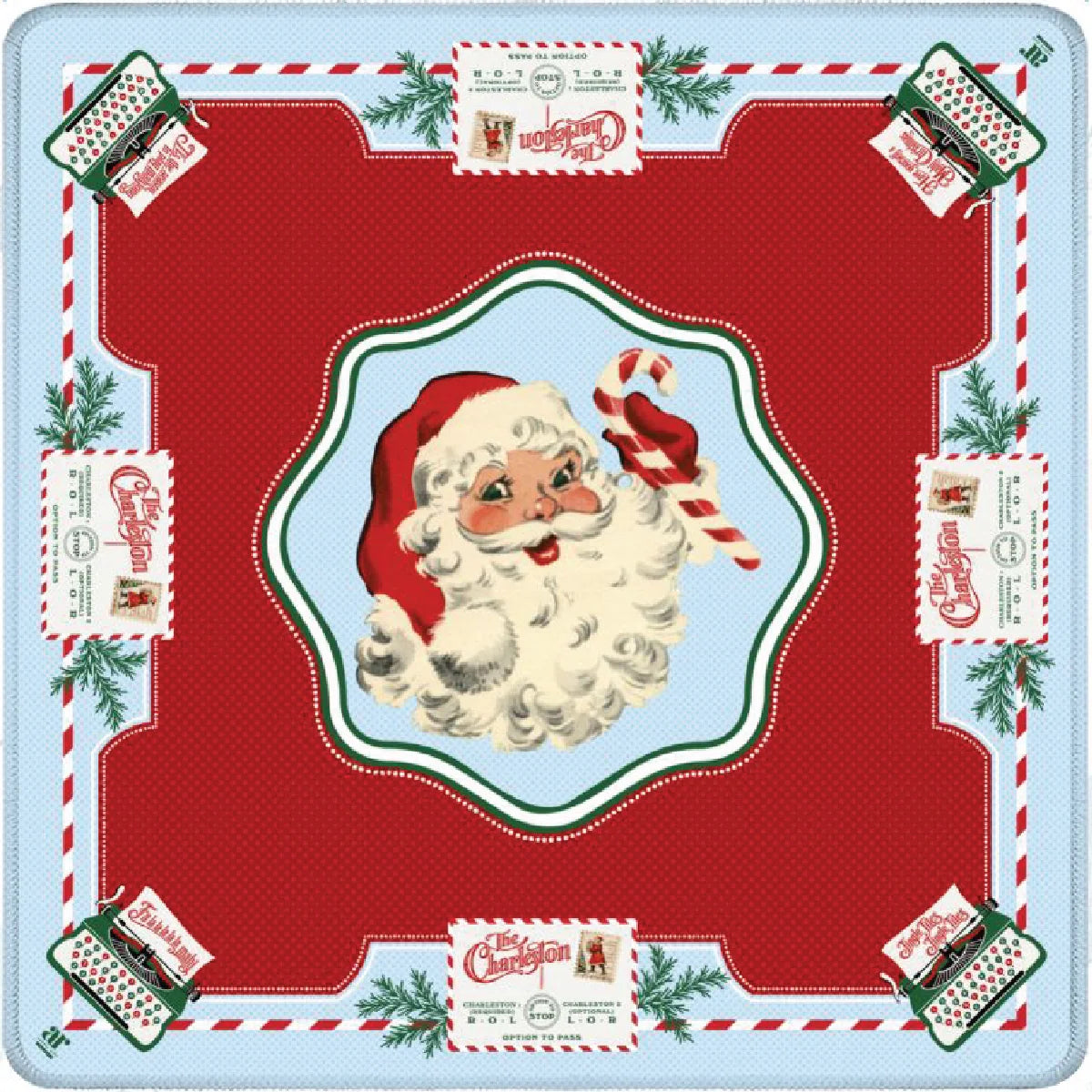 Anders Ruff Design Mahjong Mat - Neoprene Santa's Mahjong Mail Mat - Vintage Holiday