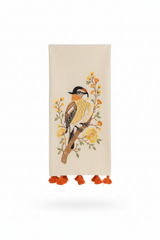 Autumn Sparrow Hand Towel - Oat/Multi