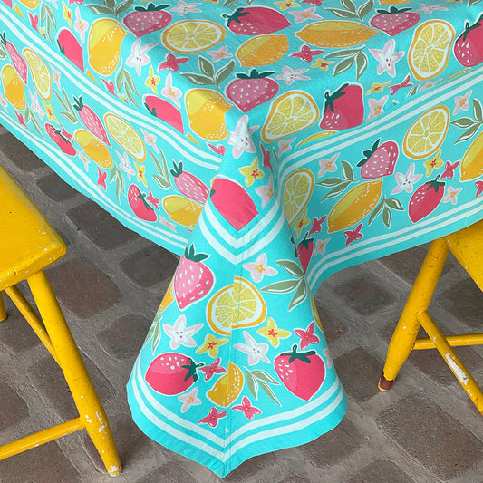 Strawberries and Lemon Tablecloth 60x60