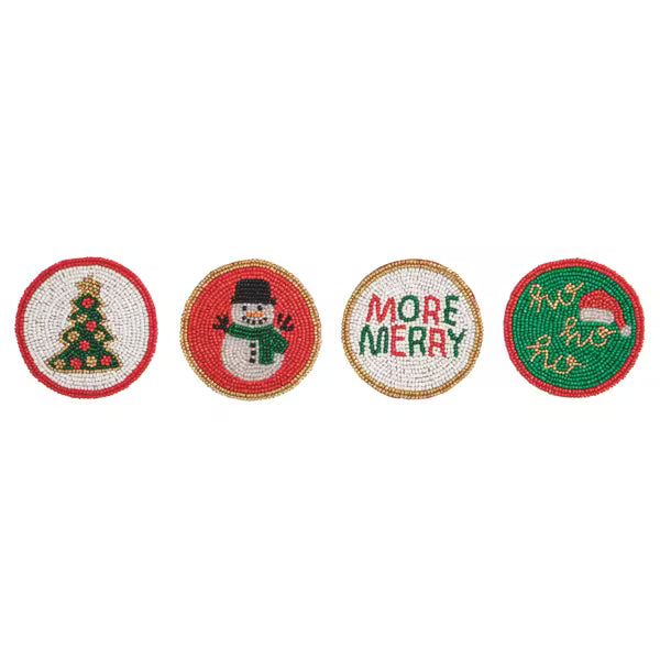 Tree Set Bead Holiday Coaster