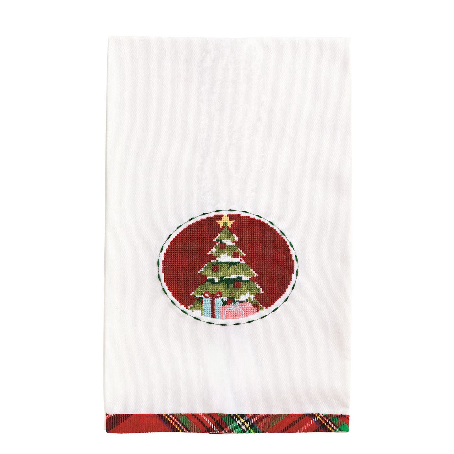 Tree Needlepoint Xmas Towel