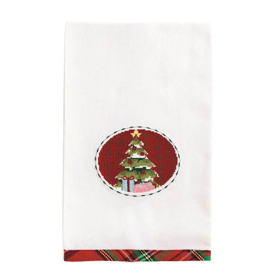 Tree Needlepoint Xmas Towel