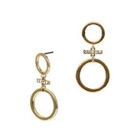Earrings: ULA GOLD Double Hoop w/Bar