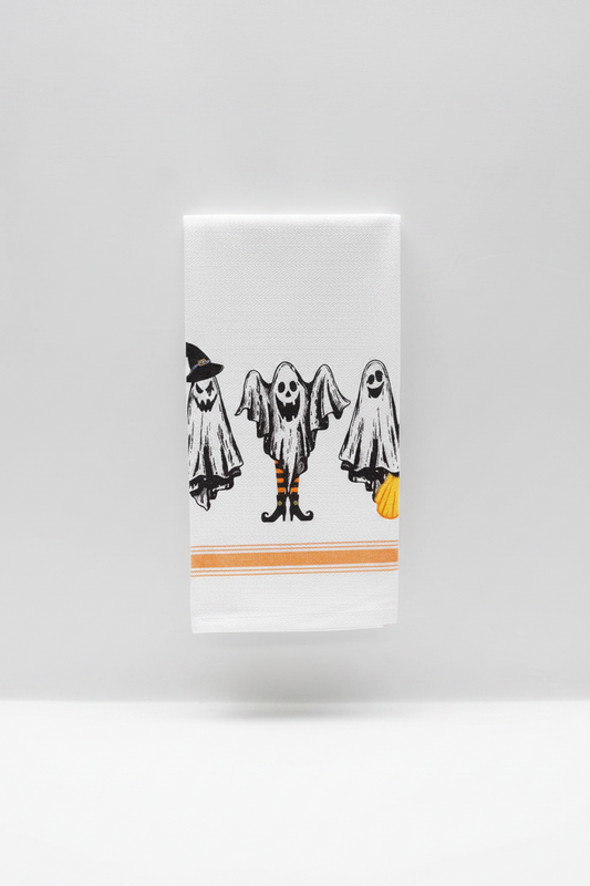 Wicked Ghosts Hand Towel WH/BK/ Orange