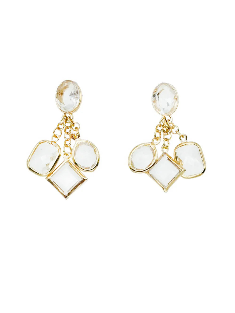 Meghan Browne Earrings: YAVET Gold Clear