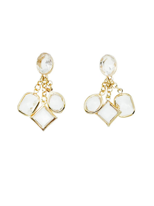 Meghan Browne Earrings: YAVET Gold Clear