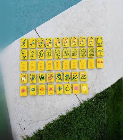 Floating Mahjong Tiles in Palm Springs Yellow