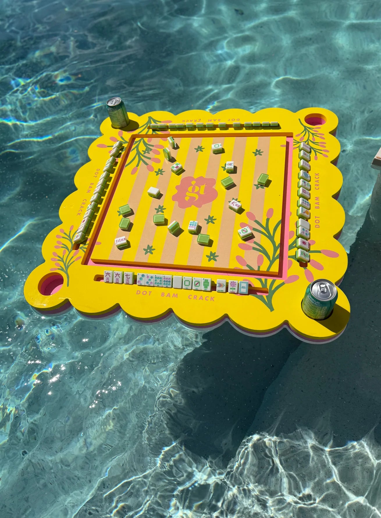 Floating Mahjong Tile Mat in Palm Springs Yellow